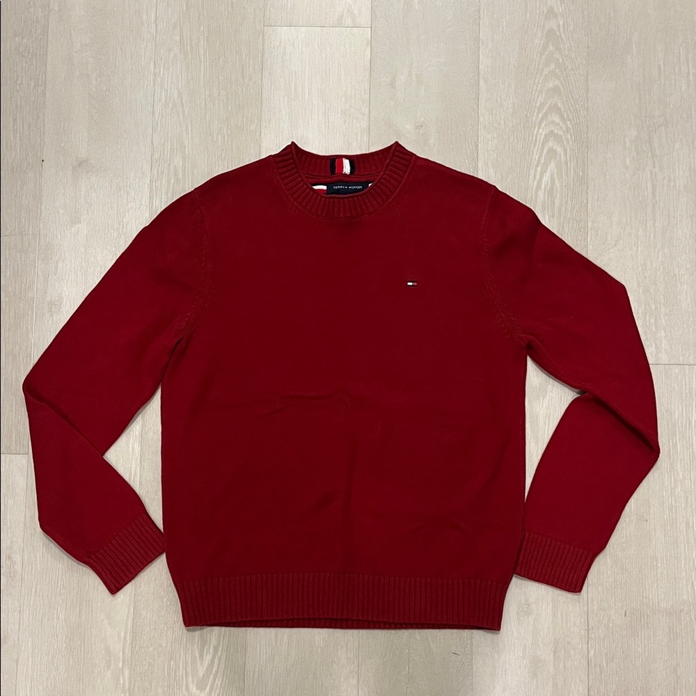 Tommy Hilfiger Men's Deep Red Crewneck Sweater
